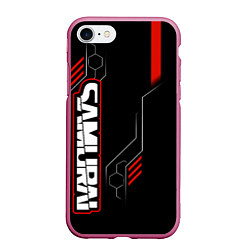 Чехол iPhone 7/8 матовый Samurai - Красный техно - Киберпанк, цвет: 3D-малиновый