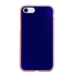 Чехол iPhone 7/8 матовый Темно синий фон, цвет: 3D-светло-розовый