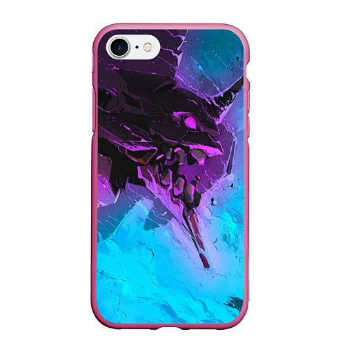 Чехол iPhone 7/8 матовый Neon Genesis Evangelion - Eva 01 / 3D-Малиновый – фото 1