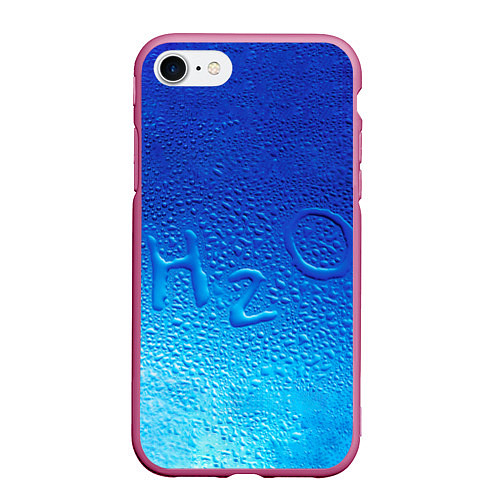 Чехол iPhone 7/8 матовый Вода - H2O / 3D-Малиновый – фото 1