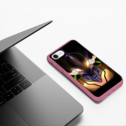 Чехол iPhone 7/8 матовый Eva 01: Evangelion, цвет: 3D-малиновый — фото 2