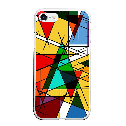 Чехол iPhone 7/8 матовый Грубый абстрактный фон / 3D-Белый – фото 1