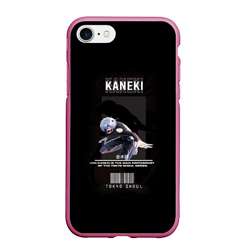 Чехол iPhone 7/8 матовый Tokyo Ghoul: Kaneki Ken / 3D-Малиновый – фото 1