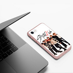 Чехол iPhone 7/8 матовый Stray Kids white background, цвет: 3D-светло-розовый — фото 2