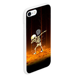 Чехол iPhone 7/8 матовый Skeletons dab - dark forest, цвет: 3D-белый — фото 2