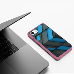 Чехол iPhone 7/8 матовый Излом, цвет: 3D-малиновый — фото 2
