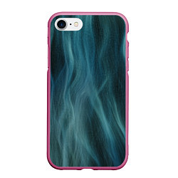 Чехол iPhone 7/8 матовый Прерывистый абстрактный синий дым во тьме, цвет: 3D-малиновый