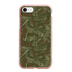 Чехол iPhone 7/8 матовый Гора оружия, цвет: 3D-светло-розовый