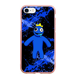 Чехол iPhone 7/8 матовый Радужные друзья - Синий, цвет: 3D-светло-розовый