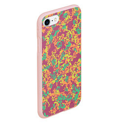 Чехол iPhone 7/8 матовый Цифровой камуфляж - сиренево-зеленый, цвет: 3D-светло-розовый — фото 2
