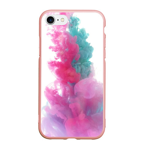 Чехол iPhone 7/8 матовый Яркий красочный дым / 3D-Светло-розовый – фото 1
