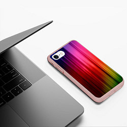 Чехол iPhone 7/8 матовый Цветной спектр, цвет: 3D-светло-розовый — фото 2