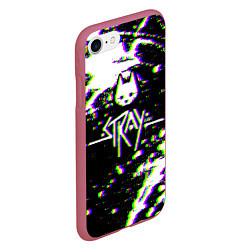 Чехол iPhone 7/8 матовый Stray glitch, цвет: 3D-малиновый — фото 2