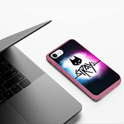 Чехол iPhone 7/8 матовый Stray black, цвет: 3D-малиновый — фото 2
