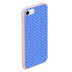 Чехол iPhone 7/8 матовый Синий геометрический узор текстура, цвет: 3D-светло-розовый — фото 2