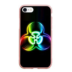 Чехол iPhone 7/8 матовый Biohazard - неоновый знак, цвет: 3D-светло-розовый