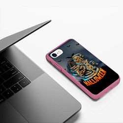 Чехол iPhone 7/8 матовый Хэллоуин - мумия, цвет: 3D-малиновый — фото 2