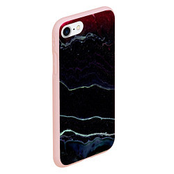Чехол iPhone 7/8 матовый Тьма и белые линии песка, цвет: 3D-светло-розовый — фото 2