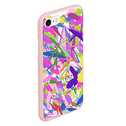 Чехол iPhone 7/8 матовый Сочные краски лета и бабочки, цвет: 3D-светло-розовый — фото 2