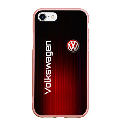 Чехол iPhone 7/8 матовый Volkswagen art, цвет: 3D-светло-розовый