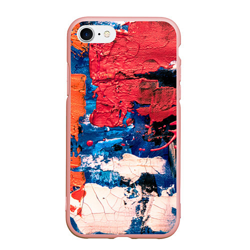 Чехол iPhone 7/8 матовый Текстура из красок / 3D-Светло-розовый – фото 1