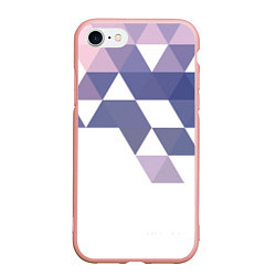 Чехол iPhone 7/8 матовый Розово-фиолетовый паттерн и белый фон, цвет: 3D-светло-розовый