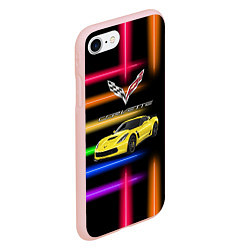 Чехол iPhone 7/8 матовый Chevrolet Corvette - гоночная команда - Motorsport, цвет: 3D-светло-розовый — фото 2