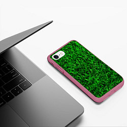 Чехол iPhone 7/8 матовый Трава, цвет: 3D-малиновый — фото 2