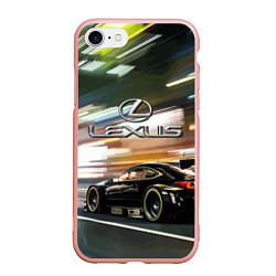 Чехол iPhone 7/8 матовый Lexus - скорость режим, цвет: 3D-светло-розовый