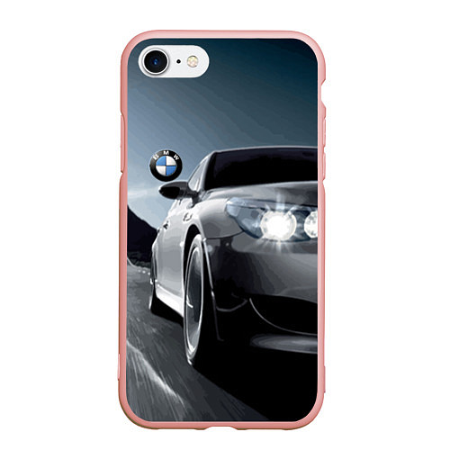 Чехол iPhone 7/8 матовый Бэха на скорости на горной дороге / 3D-Светло-розовый – фото 1