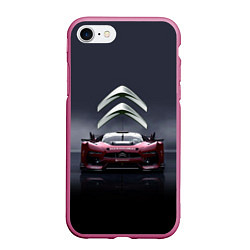 Чехол iPhone 7/8 матовый Citroen - Racing team - Motorsport, цвет: 3D-малиновый