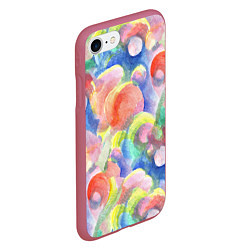 Чехол iPhone 7/8 матовый Пузырики, цвет: 3D-малиновый — фото 2