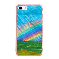 Чехол iPhone 7/8 матовый Летний дождь радуга