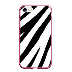 Чехол iPhone 7/8 матовый Камуфляж зебры, цвет: 3D-малиновый