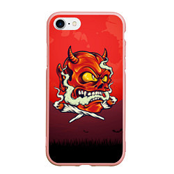 Чехол iPhone 7/8 матовый Красный дьявол, цвет: 3D-светло-розовый
