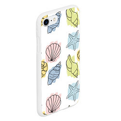 Чехол iPhone 7/8 матовый Морские обитатели, цвет: 3D-белый — фото 2