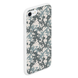 Чехол iPhone 7/8 матовый Камуфляж серый пиксель, цвет: 3D-белый — фото 2