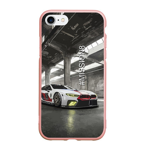 Чехол iPhone 7/8 матовый BMW M8 - Mission 8 / 3D-Светло-розовый – фото 1