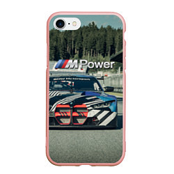 Чехол iPhone 7/8 матовый BMW M Power - Motorsport - Racing team, цвет: 3D-светло-розовый