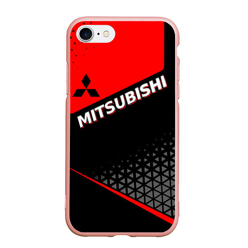 Чехол iPhone 7/8 матовый Mitsubishi - Красная униформа / 3D-Светло-розовый – фото 1