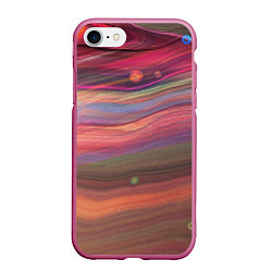 Чехол iPhone 7/8 матовый Розово-оранжевый абстрактный песок, цвет: 3D-малиновый
