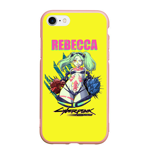 Чехол iPhone 7/8 матовый Rebecca cyberpunk / 3D-Светло-розовый – фото 1