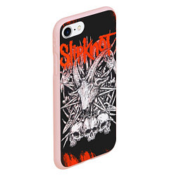 Чехол iPhone 7/8 матовый Slipknot черепа, цвет: 3D-светло-розовый — фото 2