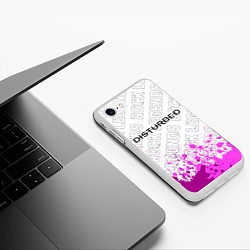 Чехол iPhone 7/8 матовый Disturbed rock legends: символ сверху, цвет: 3D-белый — фото 2