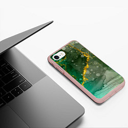 Чехол iPhone 7/8 матовый Изумрудная фантазия, цвет: 3D-светло-розовый — фото 2