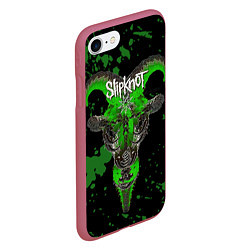 Чехол iPhone 7/8 матовый Slipknot зеленый козел, цвет: 3D-малиновый — фото 2