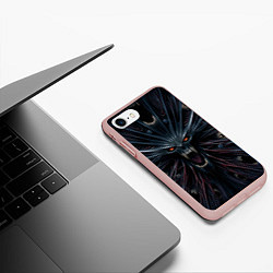 Чехол iPhone 7/8 матовый Scream alien monster, цвет: 3D-светло-розовый — фото 2