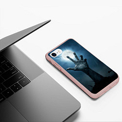 Чехол iPhone 7/8 матовый Zombie night party, цвет: 3D-светло-розовый — фото 2