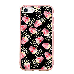Чехол iPhone 7/8 матовый Попкорн, цвет: 3D-светло-розовый