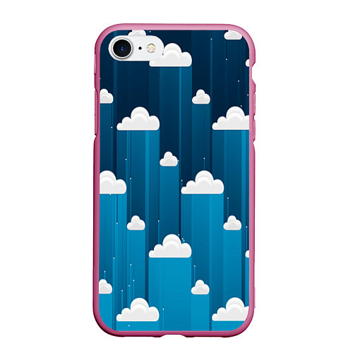 Чехол iPhone 7/8 матовый Night clouds / 3D-Малиновый – фото 1